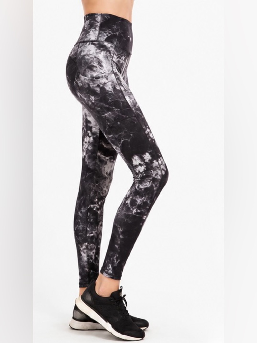 Tuff Athletics Marble Tie Dye High Rise Tummy Control Leggings Buttery Soft, S